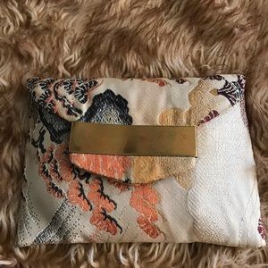 Small vintage Japanese tapestry clutch